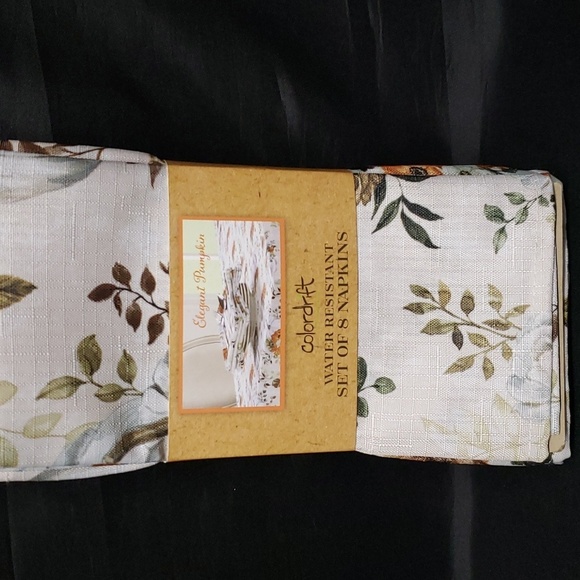 Colordrift NWT Set of 8 Water Resistant "Elegant Pumpkin" Napkins - Picture 1 of 5